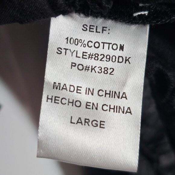 Aemi +‎ Co Peplum Black Eyelet Cotton Blouse with Puff Sleeves Womens L - Picture 6 of 11